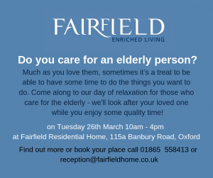 Copy of OPEN COFFEE MORNING Carers relaxation day at Fairfield