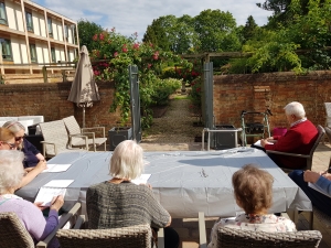 Art class in the garden at Fairfield